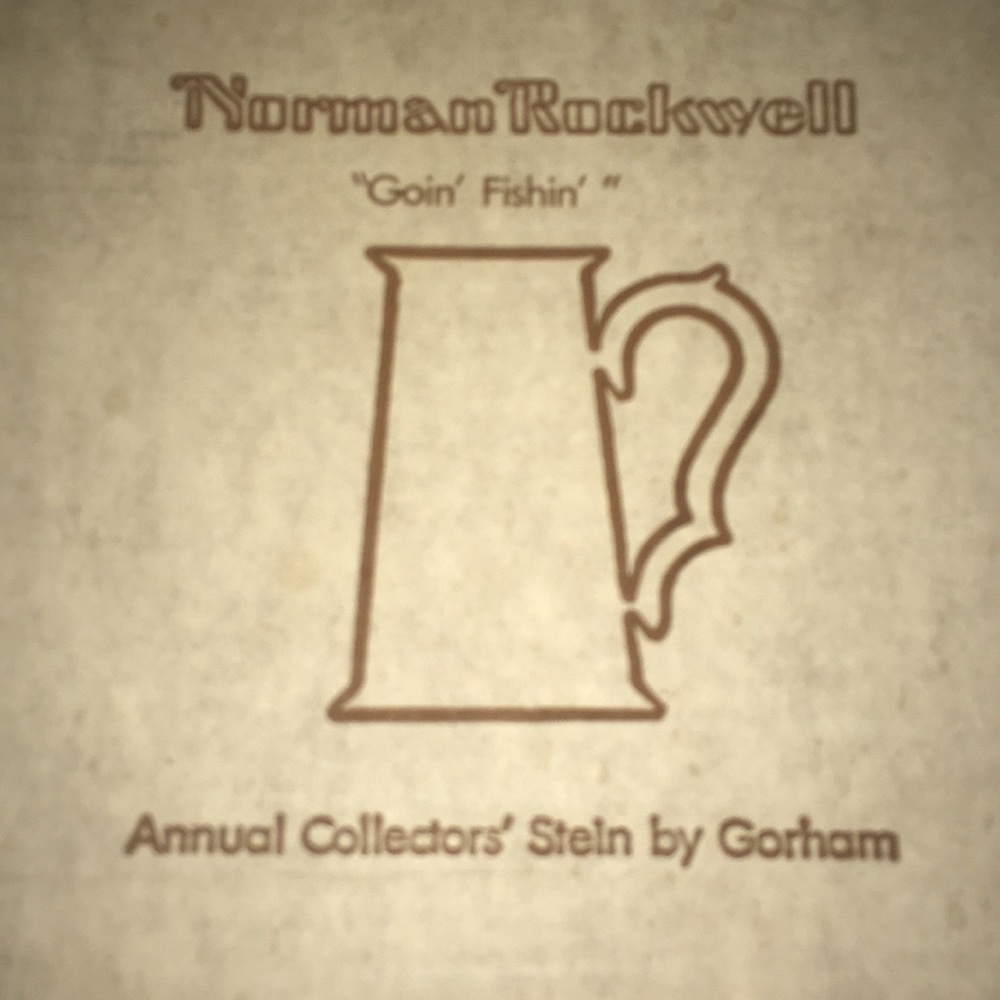 Norman Rockwell “gone fishin” collectors stein